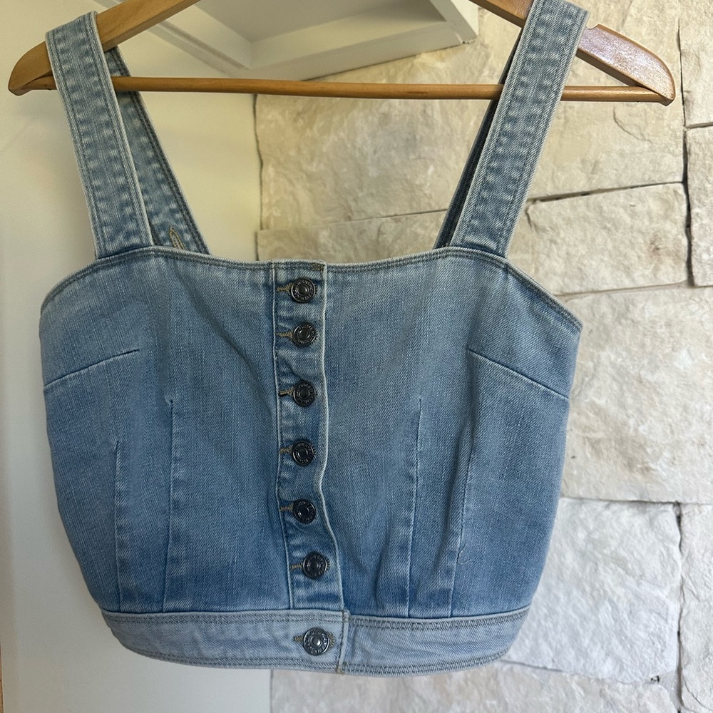 7 For All Mankind Denim Top- Small